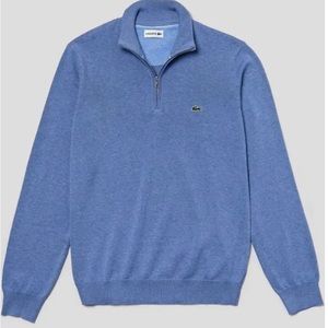 Lacoste Men's Long Sleeve 1/4 Zip Cotton Mock Neck Sweater